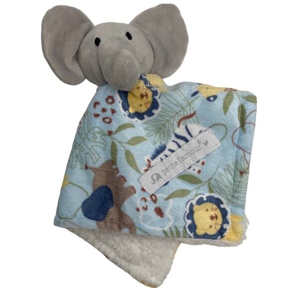Petite L’amour Baby Elephant Lovey Lovie Stuffy Security Blanket Infant Soft - Picture 10 of 10